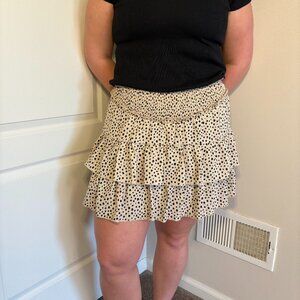 Cheetah print mini ruffle skirt